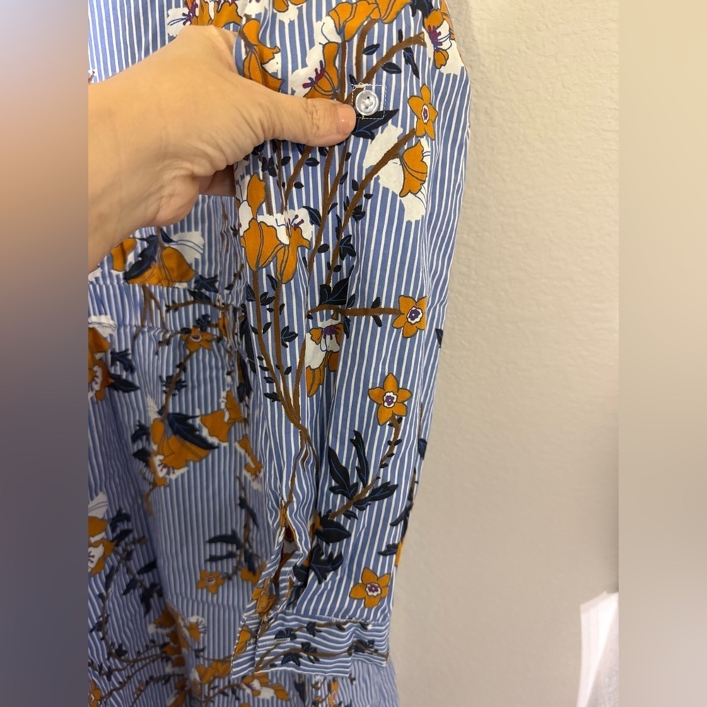 Who What Wear Blue Orange Floral Surplice 100% Cotton Dress Plus Size XXL - Picture 8 of 9